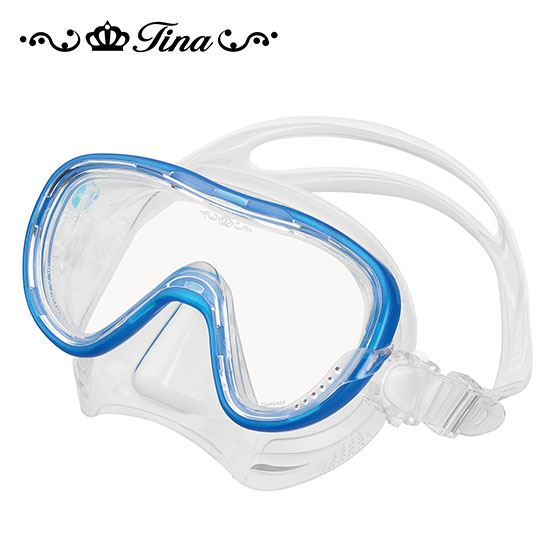 Tina Clear Blue Face Mask on White Color Background